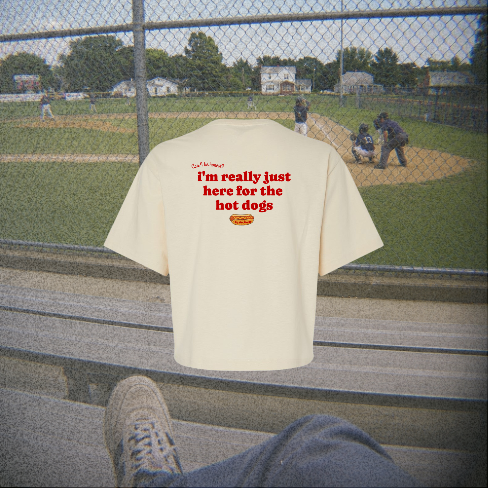 Just Here For The Hot Dogs Cropped Tee